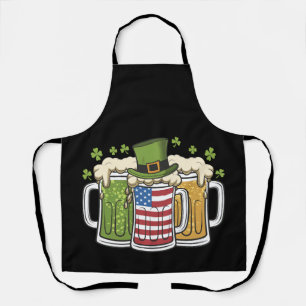 Irish Beer Ireland USA American Flag St Patrick's Schürze