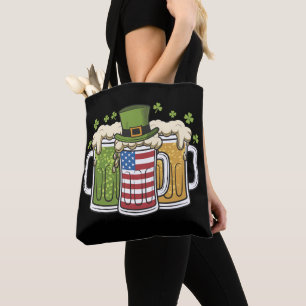 Irish Beer Ireland USA American Flag St Patrick's Tasche