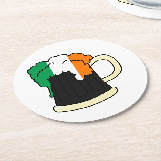 Irish Beer Round Paper Untersetzer (Angewinkelt)