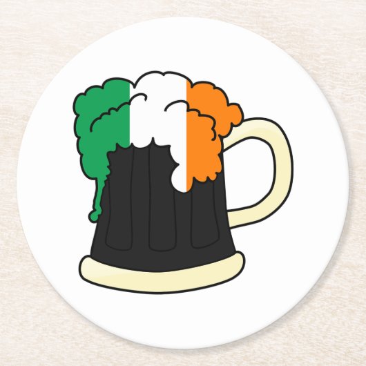 Irish Beer Round Paper Untersetzer (Vorderseite)