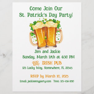 Irish Beer St. Patrick's Day Party Flyer