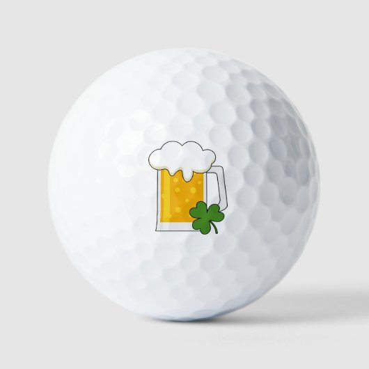 Irish Beer Tasse mit Kleeblatt Clover Golfball (Vorderseite)
