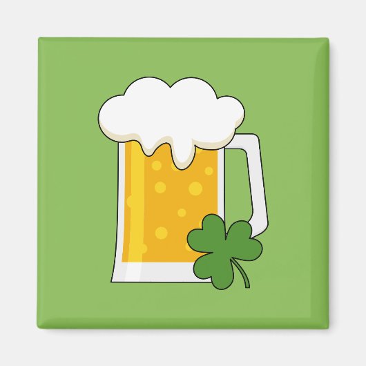 Irish Beer Tasse mit Kleeblatt Clover Magnet (Vorne)