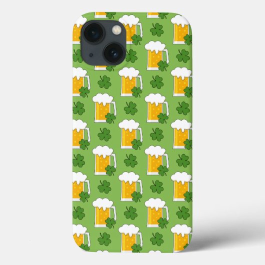 Irish Beer Tasse mit Kleeblatt Clover Pattern Case-Mate iPhone Hülle (Rückseite)