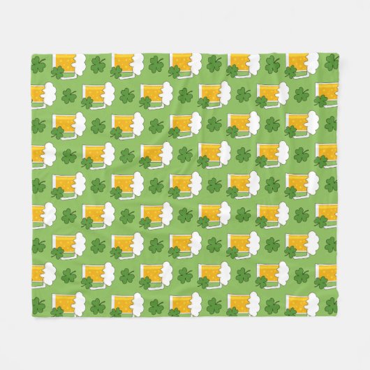 Irish Beer Tasse mit Kleeblatt Clover Pattern Fleecedecke (Vorderseite (Horizontal))