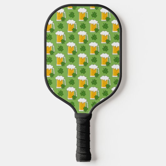 Irish Beer Tasse mit Kleeblatt Clover Pattern Pickleball Schläger (Vorderseite)