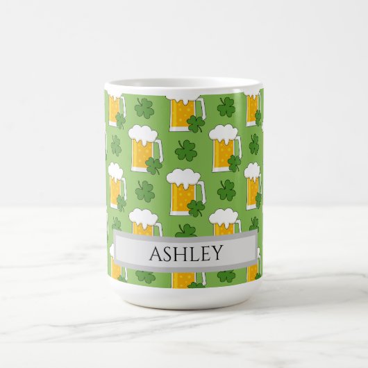 Irish Beer Tasse mit Kleeblatt Clover | Personalis (Mittel)