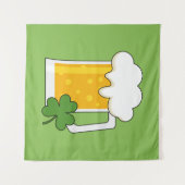 Irish Beer Tasse mit Kleeblatt Clover Wandteppich (Vorderseite (Horizontal))