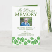 Irish Beerdigung Obituary Order of Service Clover  Programm (Vorderseite)