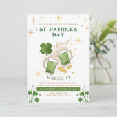 Irish Beers & Cheer St. Patrick's Day Party Einladung (Stehend Vorderseite)