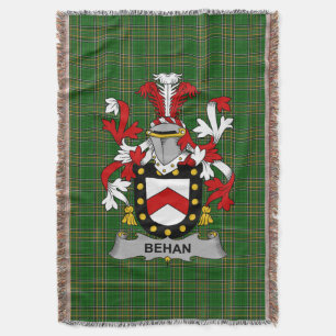 Irish Behan Coat of Arms Familienwappen Irland Decke