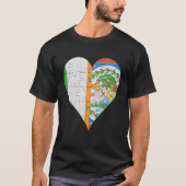 Irish Belizean Flag Heart T-Shirt (Vorderseite)