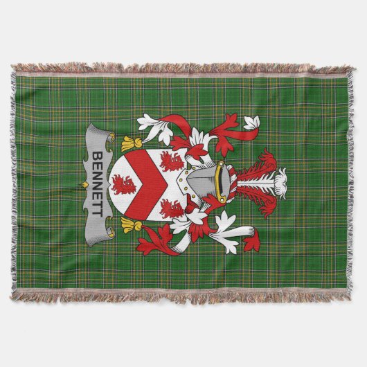 Irish Bennett Coat of Arms Familienwappen Irland Decke (Vorderseite)