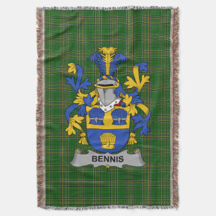 Irish Bennis Coat of Arms Familienwappen Irland Decke