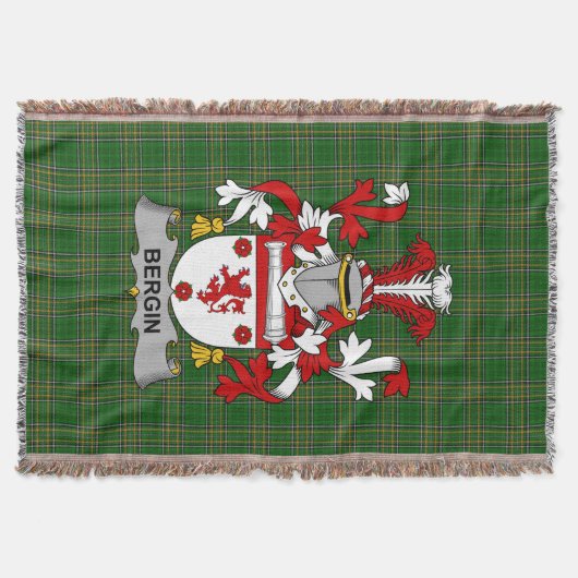 Irish Bergin oder O_Bergin Coat of Arms Family Cre Decke (Vorderseite)