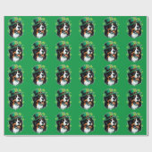 Irish Bernese Dog Leprechaun Hat St Patricks Day Geschenkpapier (Flach)