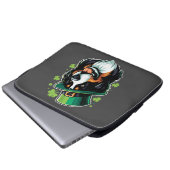 Irish Bernese Dog Leprechaun Hat St Patricks Day Laptopschutzhülle (Vorne Knopf)