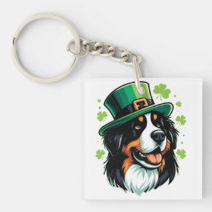 Irish Bernese Dog Leprechaun Hat St Patricks Day Schlüsselanhänger