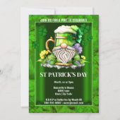 Irish Bierleprechaun gnome Irland Kleeblatt chic Einladung (Vorderseite)