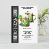 Irish Biertankard Kleeblatt Clover St. Patrick's Einladung (Stehend Vorderseite)