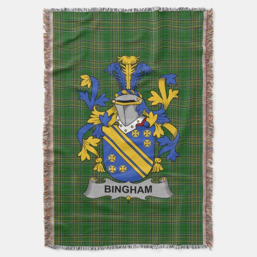 Irish Bingham Coat of Arms Familienwappen Irland Decke (Vorderseite Vertikal)