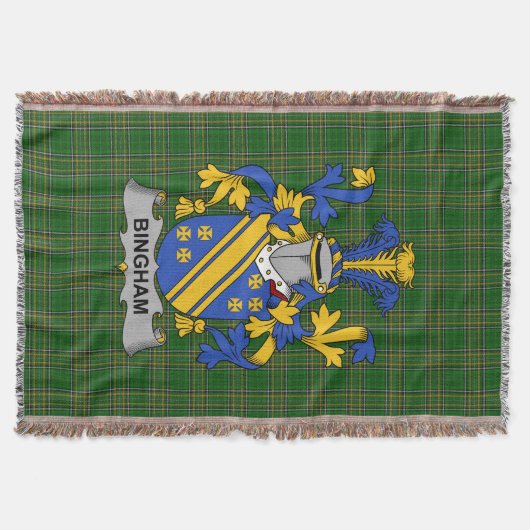 Irish Bingham Coat of Arms Familienwappen Irland Decke (Vorderseite)