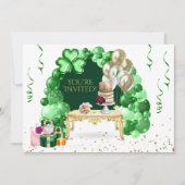 Irish Birthday Balloon Arch Green und Gold Party Einladung (Vorderseite)