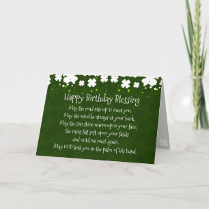 Irish Birthday Blessing Inspirational Karte