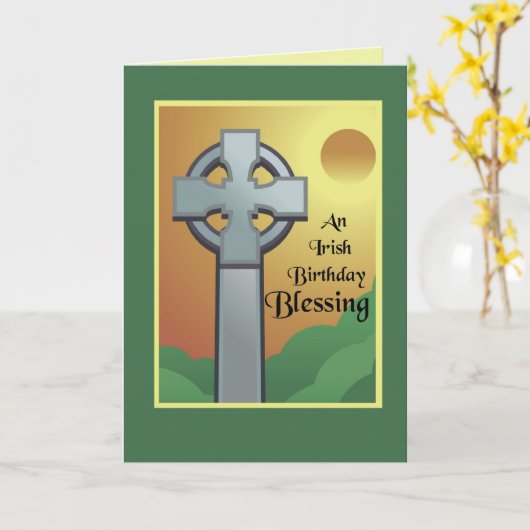 Irish Birthday Blessing Karte (Gelbe Blume)