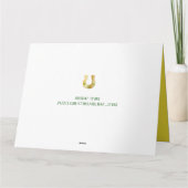 Irish Birthday Gold Horseshoes St Patricks Day Karte (Rückseite)