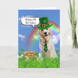 Irish Birthday Golden Retriever Feiertagskarte