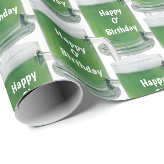 Irish Birthday Green Beer Geschenkpapier (Rolleneckpunkt)