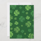 Irish Birthday Lucky Clovers Adult Party Einladung (Rückseite)