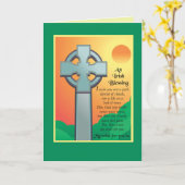 Irish Birthday Segen Cross, Religious Karte (Gelbe Blume)