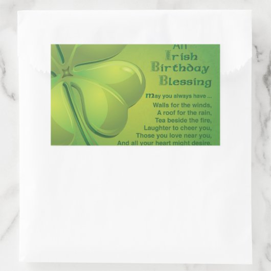 Irish Birthday Sessing, keltisch Rechteckiger Aufkleber (Tasche)