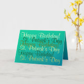 Irish Birthday St. Patrick's Day Segen Gebet Karte (Gelbe Blume)