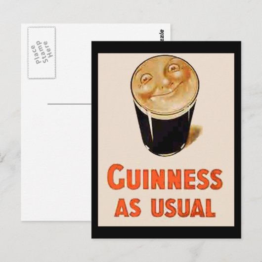 Irish Black Beer Postkarte (Vorne/Hinten)
