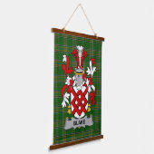 Irish Blake Coat of Arms Family Crest Wandteppich Mit Holzrahmen (Gewinkelt)