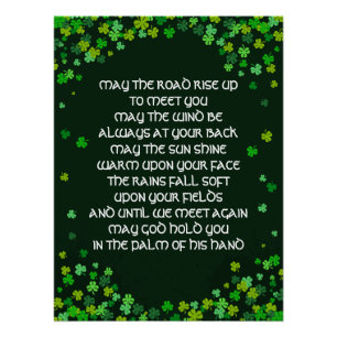 Irish Blessin - Kleeblatt Design Poster