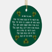 Irish Blessing and Shamrocks Green Typography Keramik Ornament (Rechts)