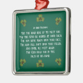 Irish Blessing and Shamrocks Green Typography Ornament Aus Metall (Links)