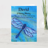 Irish Blessing Birthday Brave Blue Dragonfly Karte (Vorderseite)