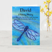 Irish Blessing Birthday Brave Blue Dragonfly Karte (Gelbe Blume)