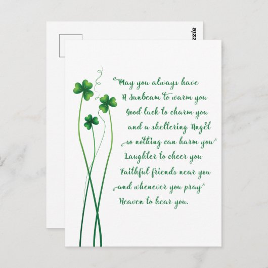 Irish Blessing Calligraphy Postcard Postkarte (Vorne/Hinten)