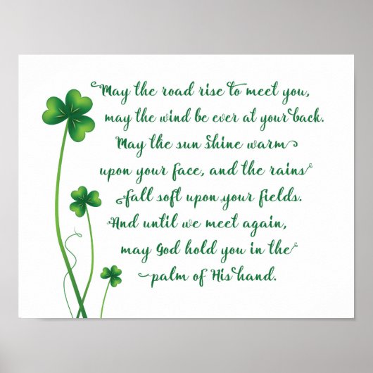 Irish Blessing Calligraphy Print Poster (Vorne)