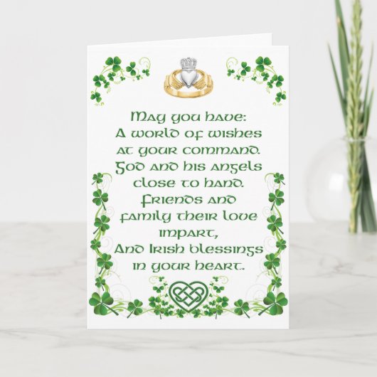 Irish Blessing Card aus Irland Option 3 Karte (Vorderseite)