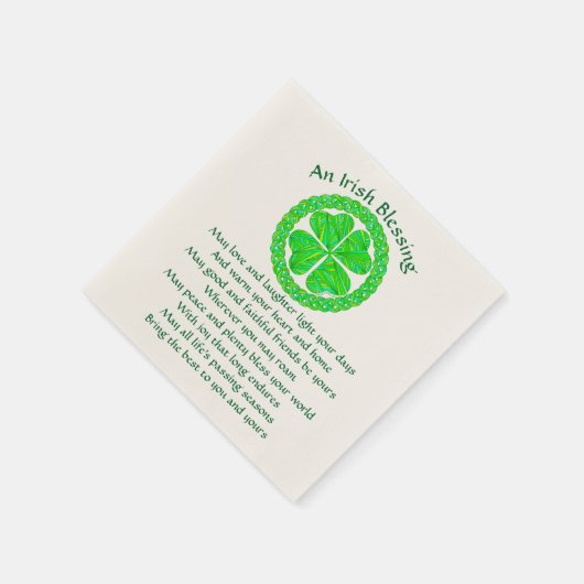 Irish Blessing Celtic Kleeblatt Party Small Serviette (Ecke)