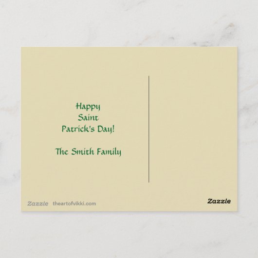 Irish Blessing Celtic Kleeblatt Postkarte (Rückseite)