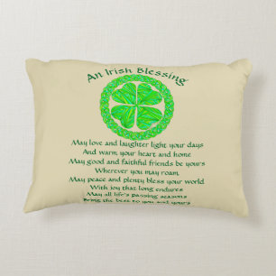 Irish Blessing Celtic Kleeblatt Zierkissen