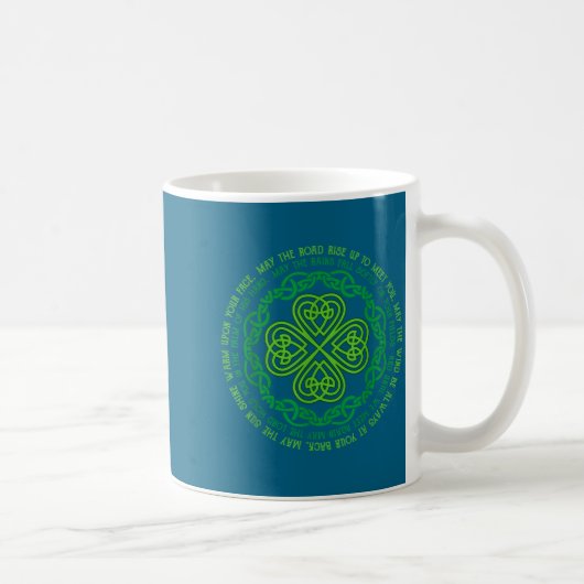 Irish Blessing Celtic Knot & 4-leaf Clover Luc Kaffeetasse (Rechts)